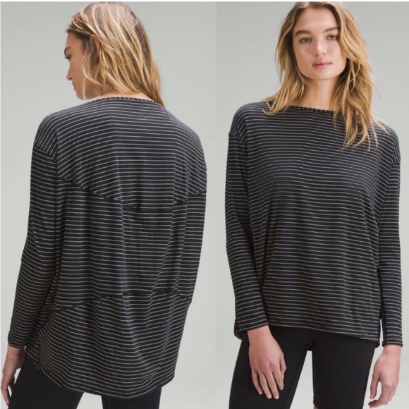 lululemon athletica Tops - LULULEMON Back in Action Long Sleeve
Synchronise Stripe Top P2P 22” Length 23”